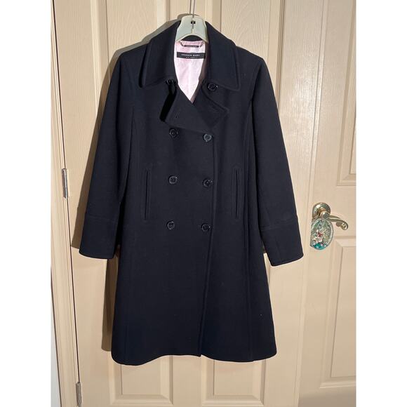 Andrew Marc Coat Wool Blend  Double Breasted Midnight Blue to Black - Picture 1 of 12